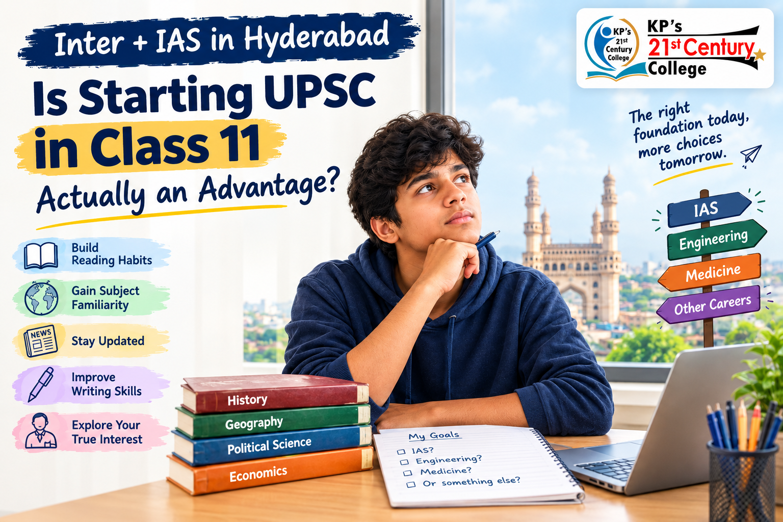 Class 11 students in an Inter with IAS coaching programme in Hyderabad